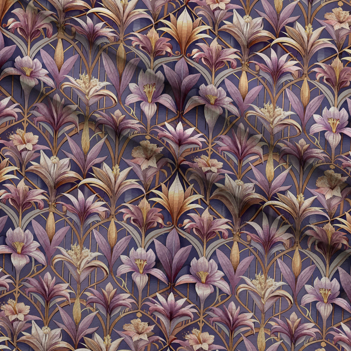 Gilded Jade Blooms Pattern 36 Minky Fabric