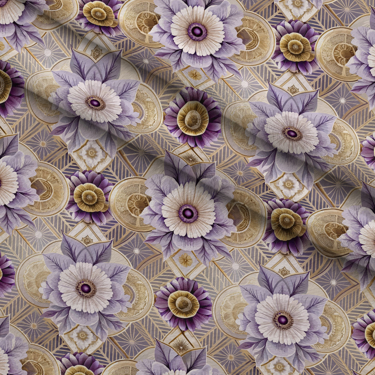 Gilded Jade Blooms Pattern 37 Minky Fabric