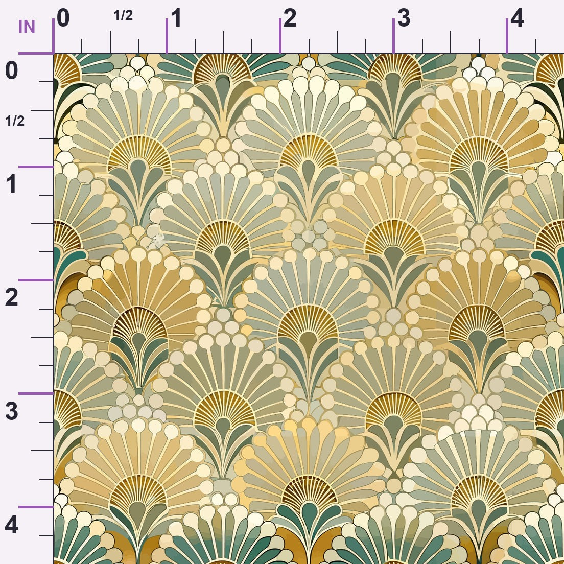 Gilded Jade Blooms Pattern 38 Minky Fabric