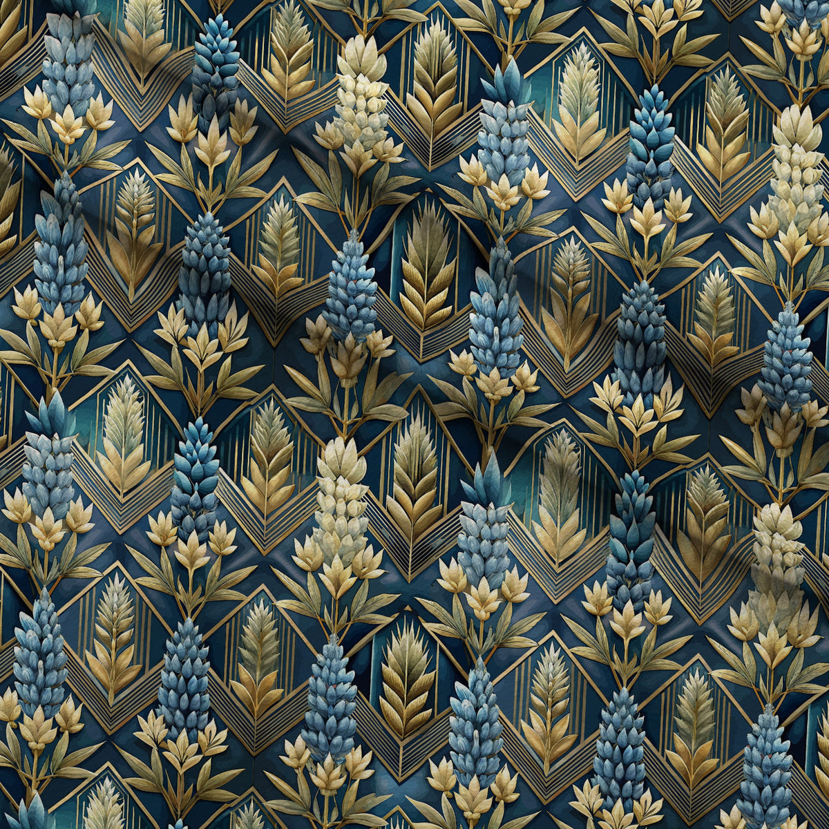 Gilded Jade Blooms Pattern 44 Minky Fabric