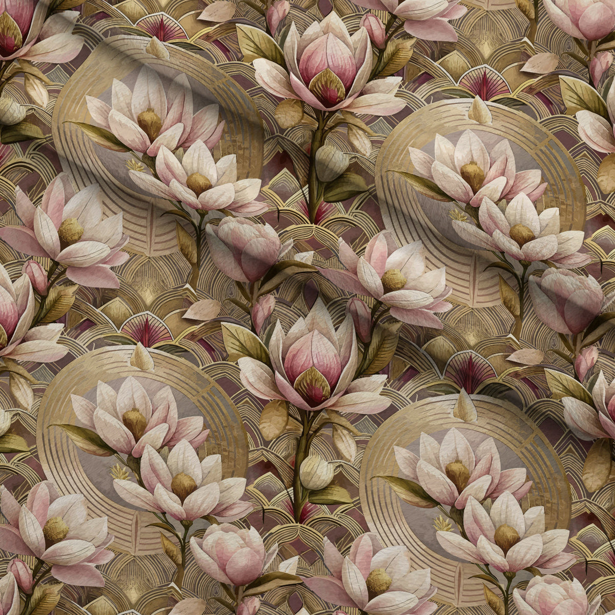 Gilded Jade Blooms Pattern 46 Minky Fabric