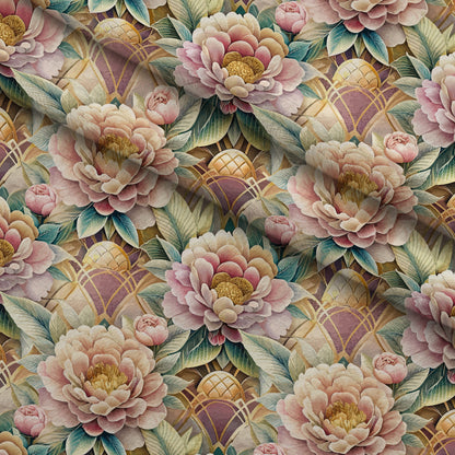 Gilded Jade Blooms Pattern 48 Minky Fabric