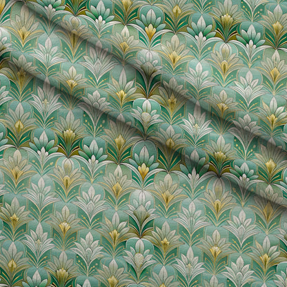 Gilded Jade Blooms Pattern 5 Minky Fabric