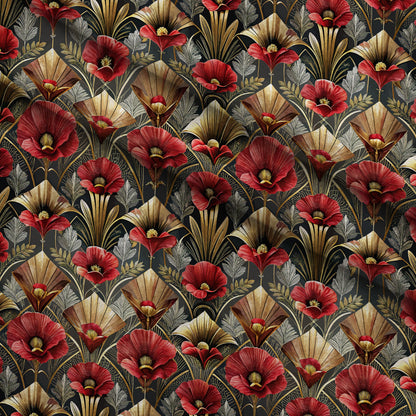 Gilded Jade Blooms Pattern 51 Minky Fabric