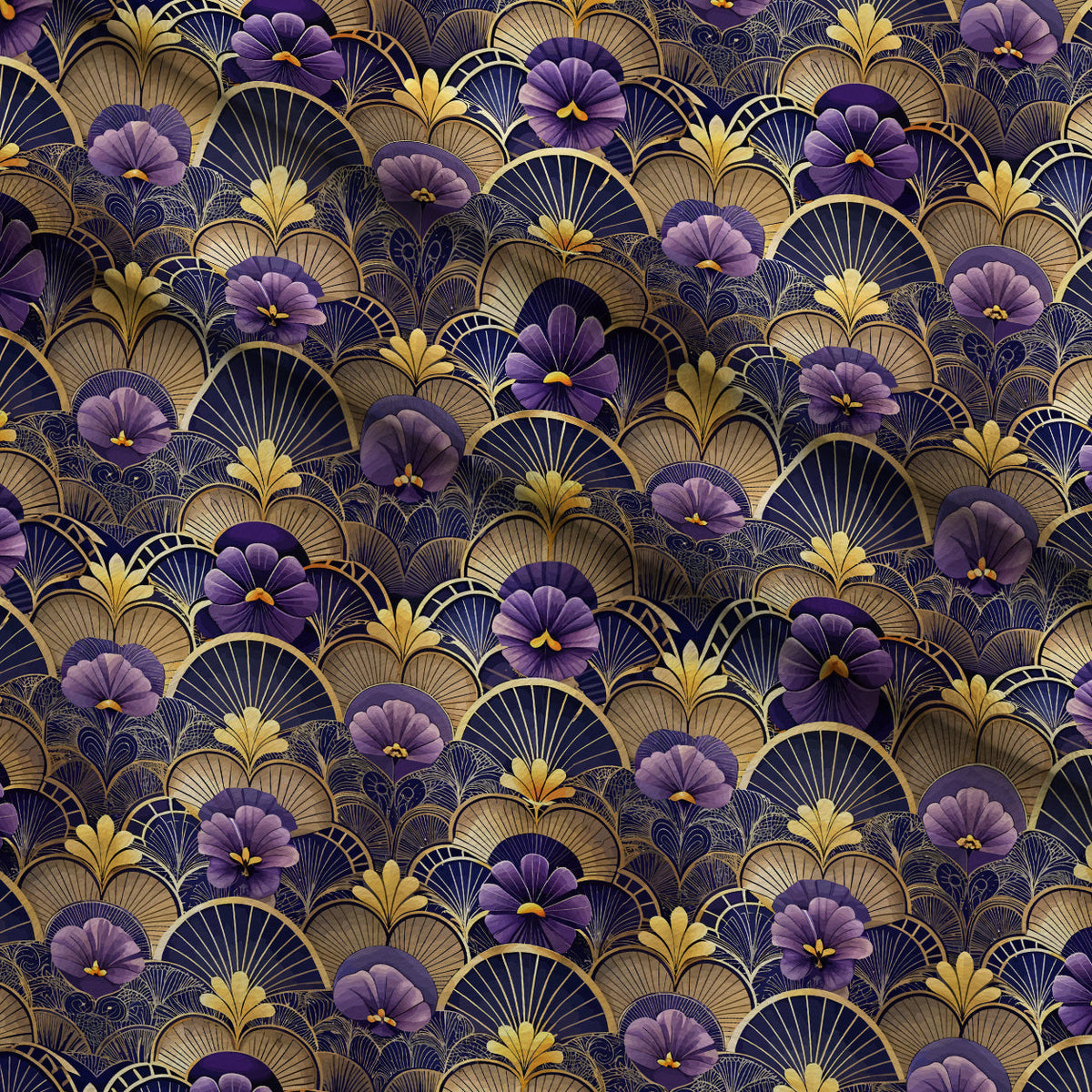 Gilded Jade Blooms Pattern 52 Minky Fabric