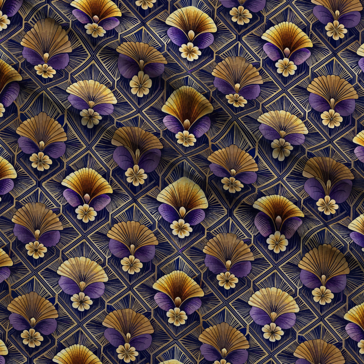 Gilded Jade Blooms Pattern 54 Minky Fabric