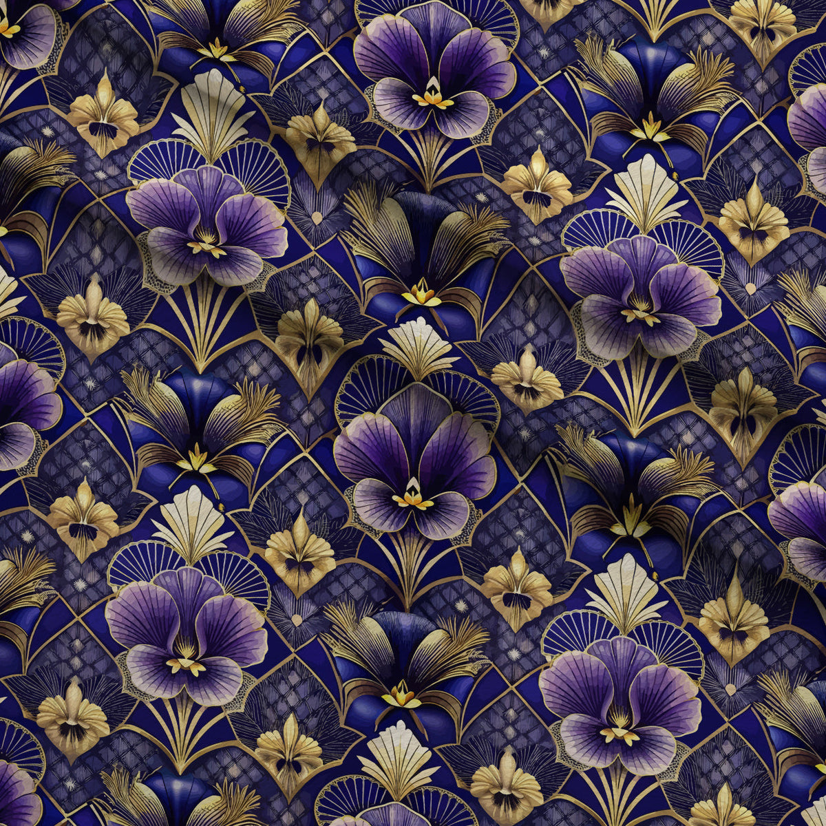 Gilded Jade Blooms Pattern 55 Minky Fabric