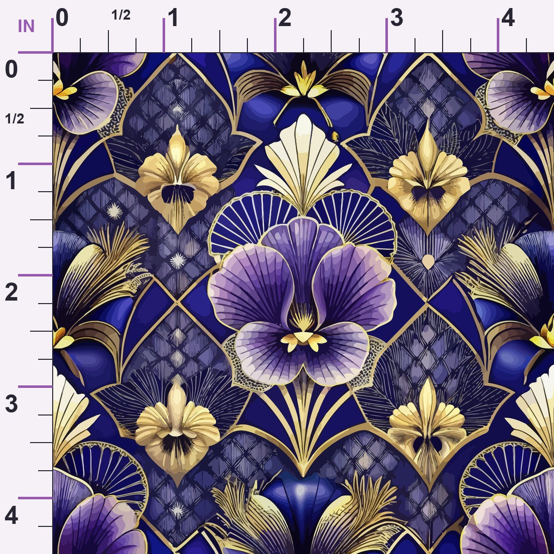 Gilded Jade Blooms Pattern 55 Minky Fabric