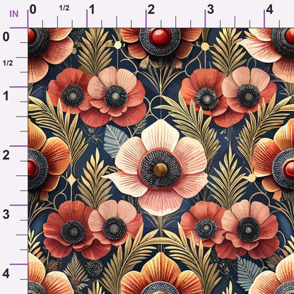 Gilded Jade Blooms Pattern 57 Minky Fabric