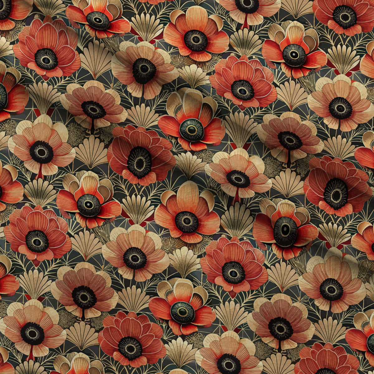 Gilded Jade Blooms Pattern 58 Minky Fabric