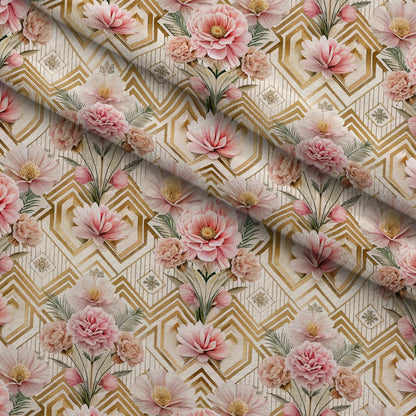 Gilded Jade Blooms Pattern 59 Minky Fabric