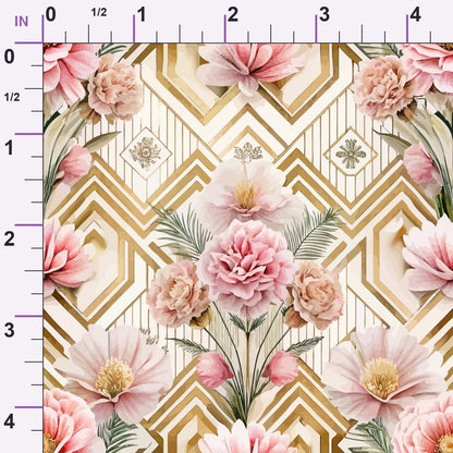 Gilded Jade Blooms Pattern 59 Minky Fabric