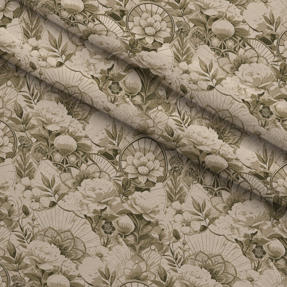 Gilded Jade Blooms Pattern 61 Minky Fabric