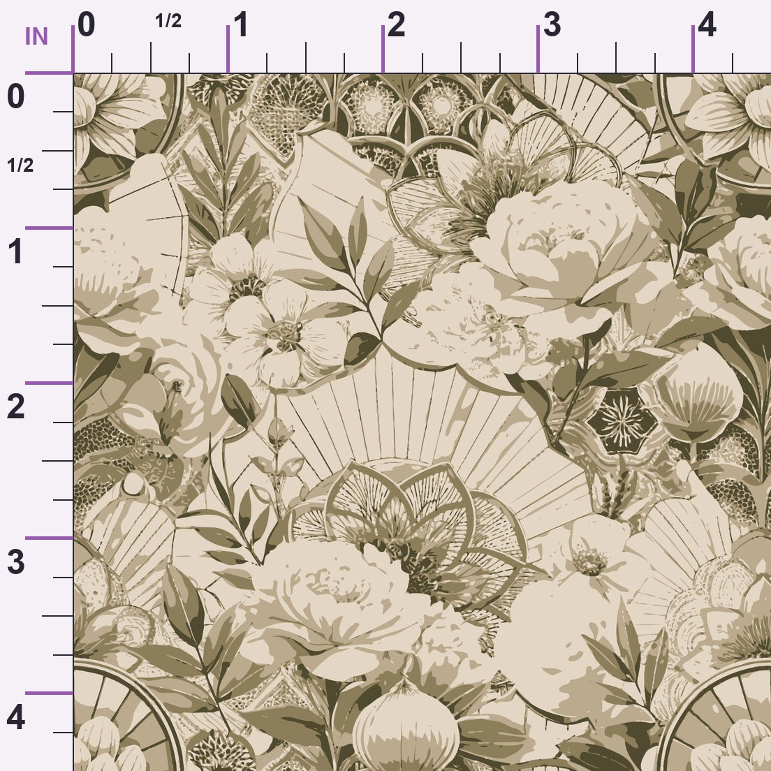 Gilded Jade Blooms Pattern 61 Minky Fabric