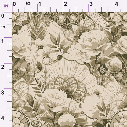 Gilded Jade Blooms Pattern 61 Minky Fabric