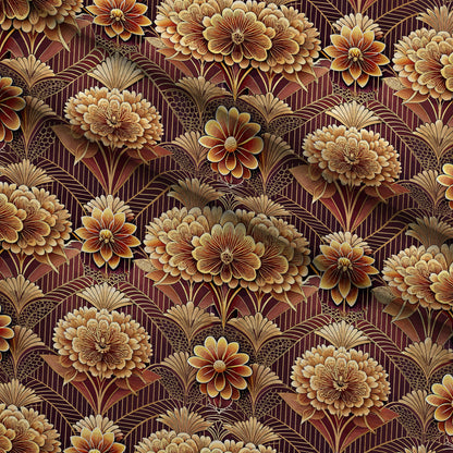 Gilded Jade Blooms Pattern 62 Minky Fabric