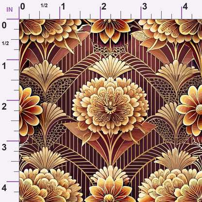 Gilded Jade Blooms Pattern 62 Minky Fabric