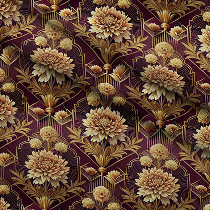 Gilded Jade Blooms Pattern 63 Minky Fabric