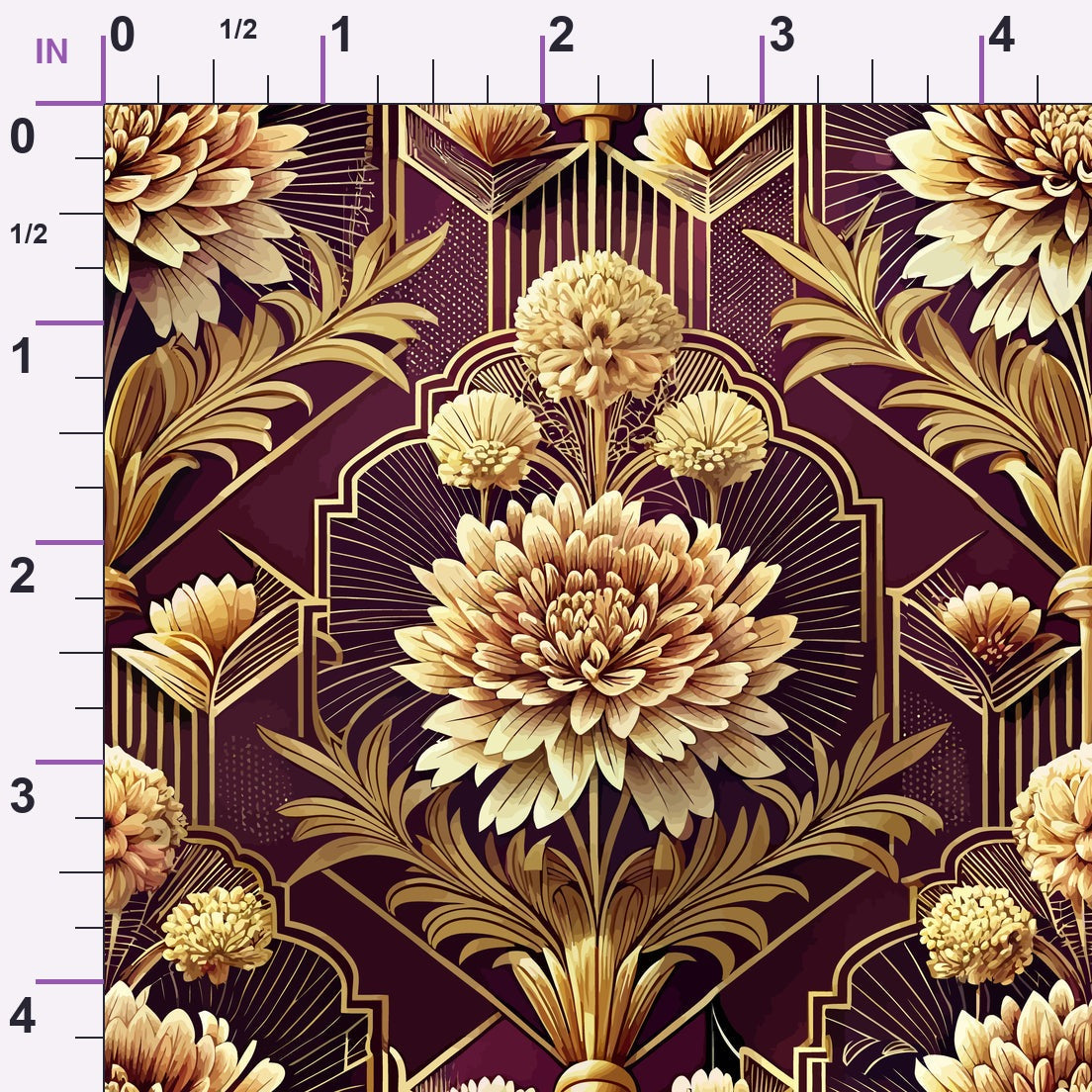 Gilded Jade Blooms Pattern 63 Minky Fabric