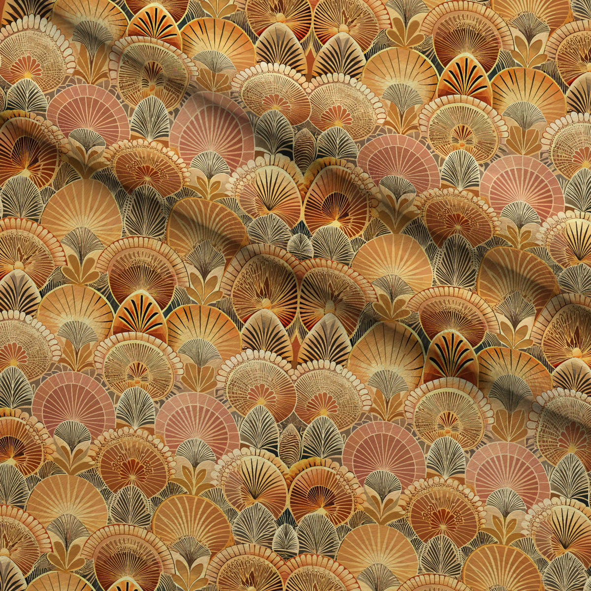 Gilded Jade Blooms Pattern 64 Minky Fabric