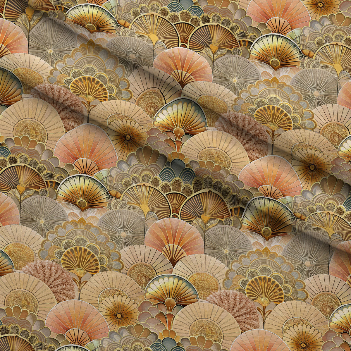 Gilded Jade Blooms Pattern 65 Minky Fabric