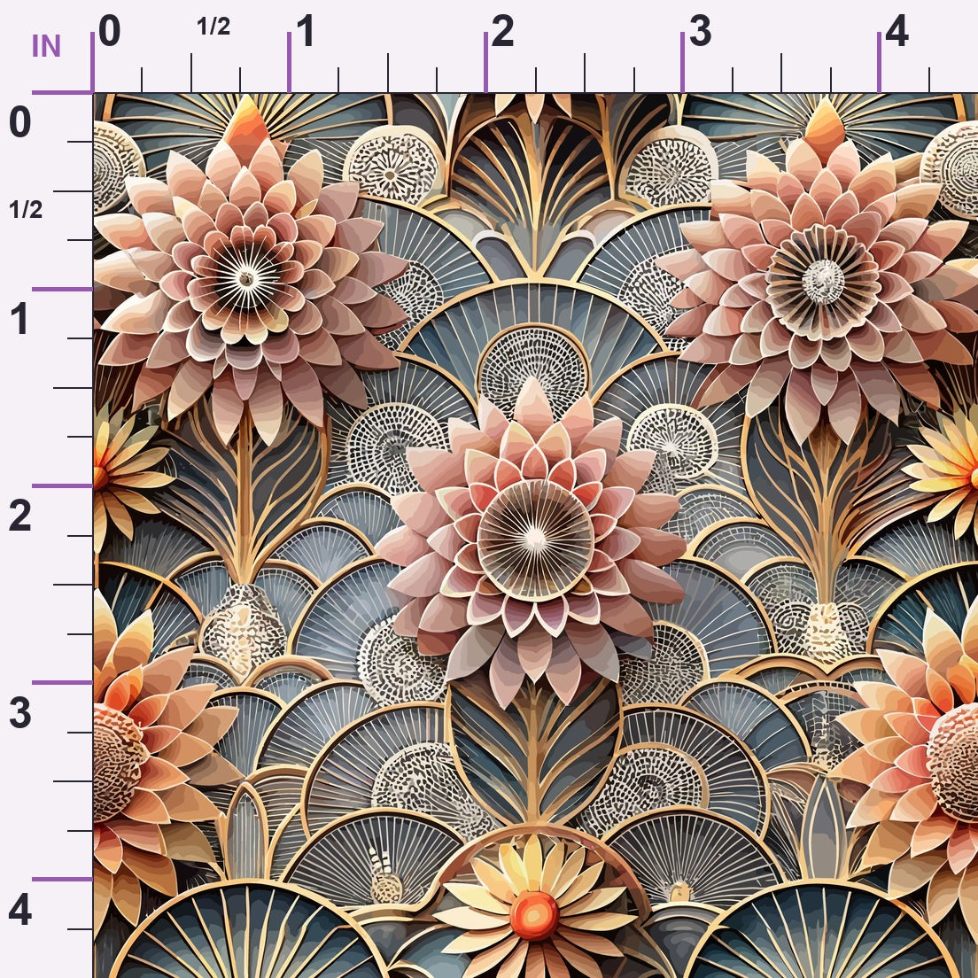 Gilded Jade Blooms Pattern 7 Minky Fabric