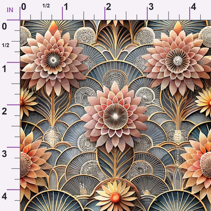 Gilded Jade Blooms Pattern 7 Minky Fabric