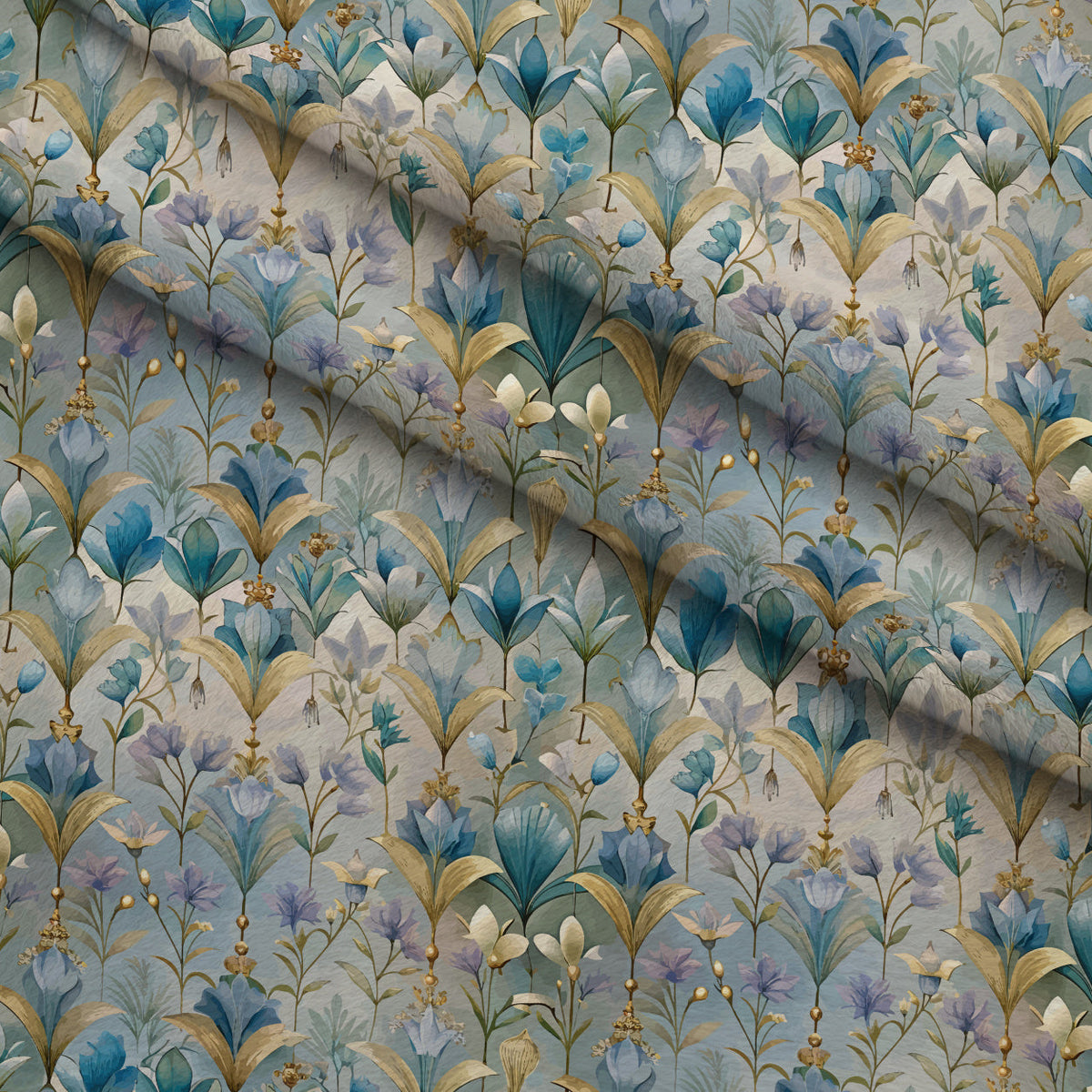 Gilded Jade Blooms Pattern 72 Minky Fabric