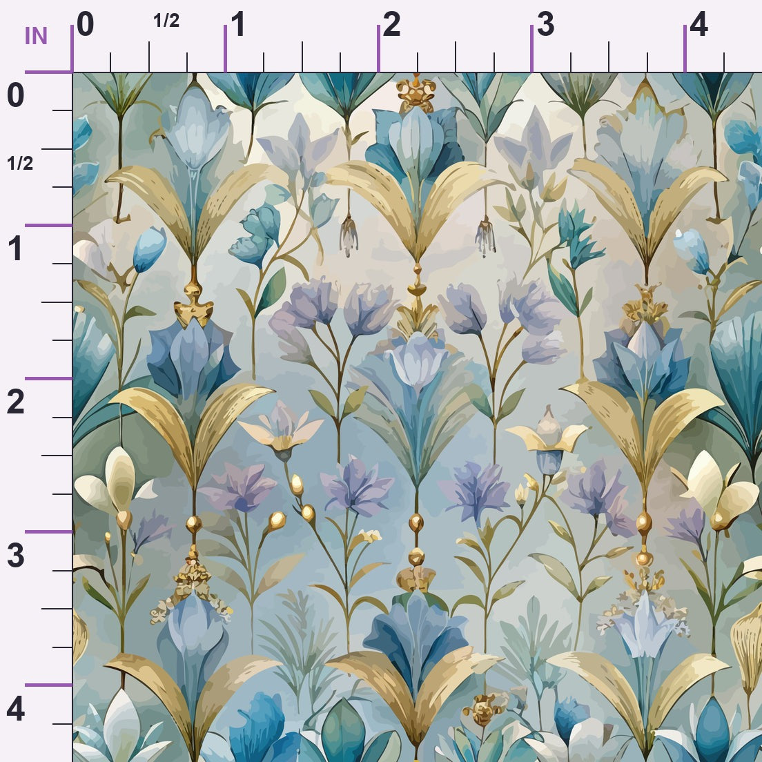 Gilded Jade Blooms Pattern 72 Minky Fabric