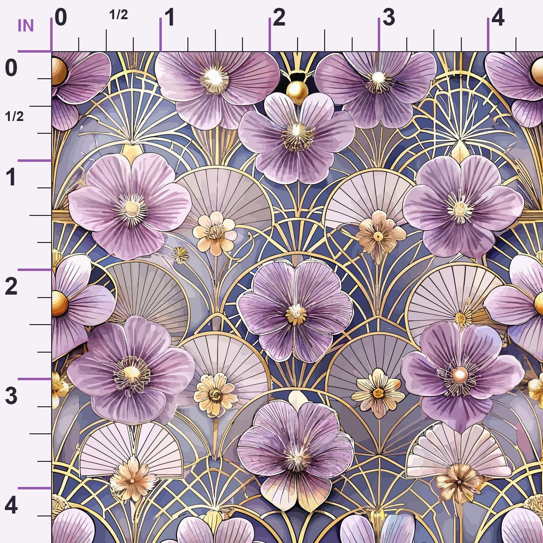 Gilded Jade Blooms Pattern 74 Minky Fabric