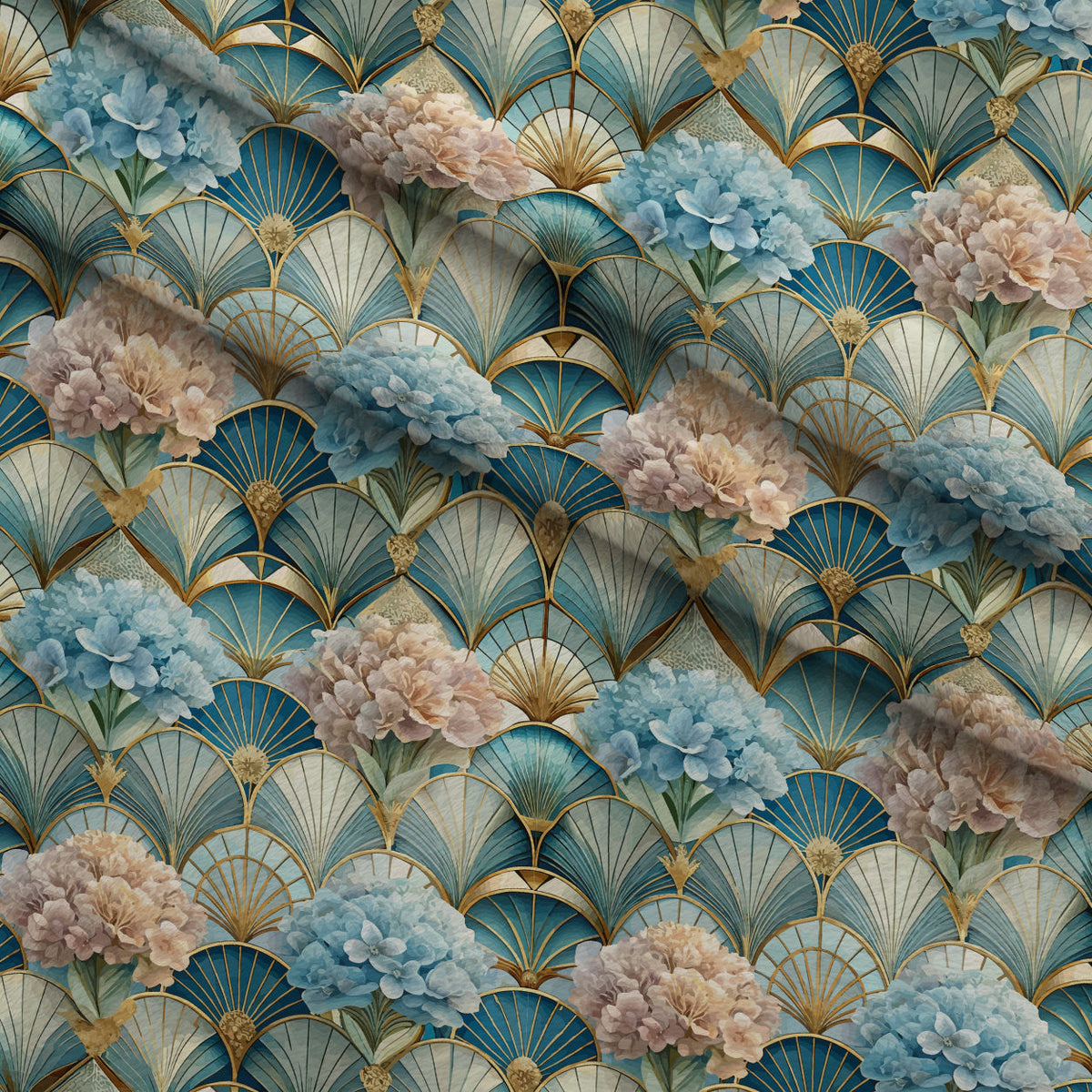 Gilded Jade Blooms Pattern 79 Minky Fabric