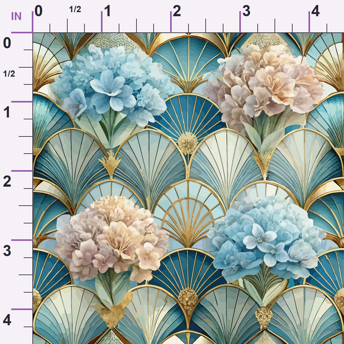 Gilded Jade Blooms Pattern 79 Minky Fabric