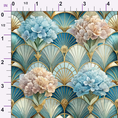 Gilded Jade Blooms Pattern 79 Minky Fabric