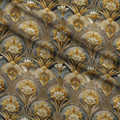 Gilded Jade Blooms Pattern 8 Minky Fabric