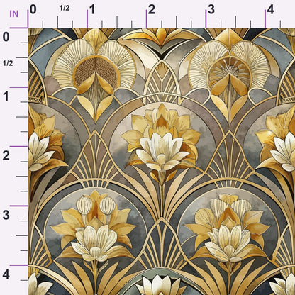 Gilded Jade Blooms Pattern 8 Minky Fabric