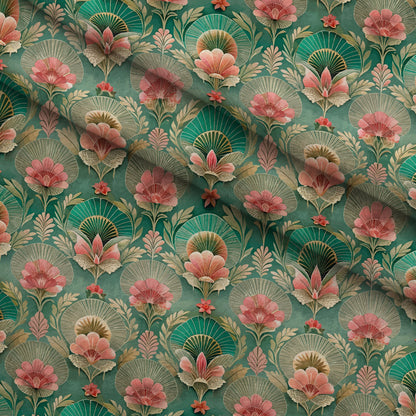 Gilded Jade Blooms Pattern 81 Minky Fabric