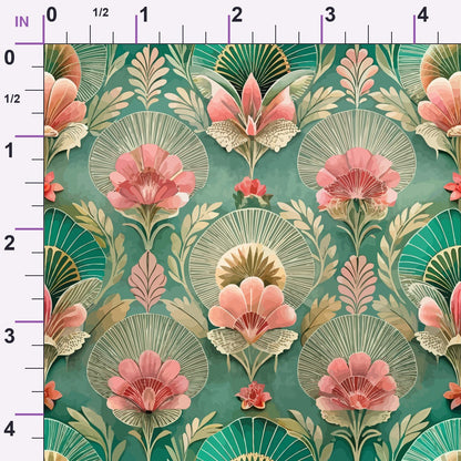 Gilded Jade Blooms Pattern 81 Minky Fabric