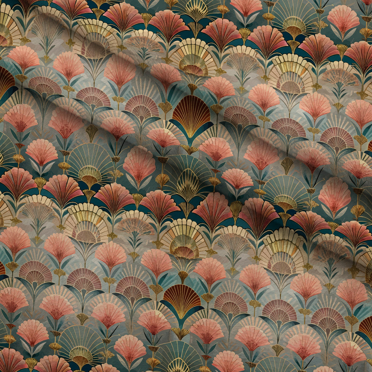 Gilded Jade Blooms Pattern 82 Minky Fabric