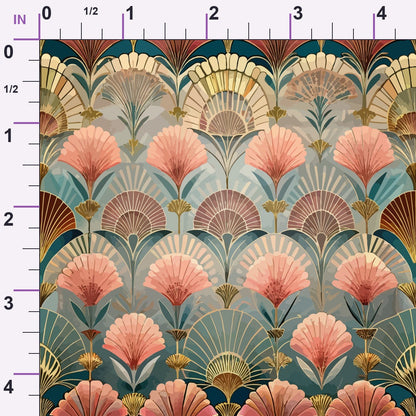Gilded Jade Blooms Pattern 82 Minky Fabric