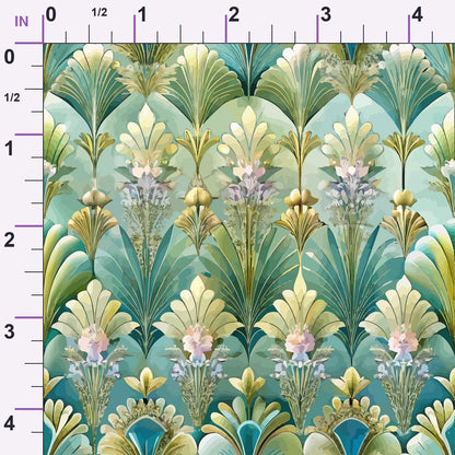 Gilded Jade Blooms Pattern 85 Minky Fabric