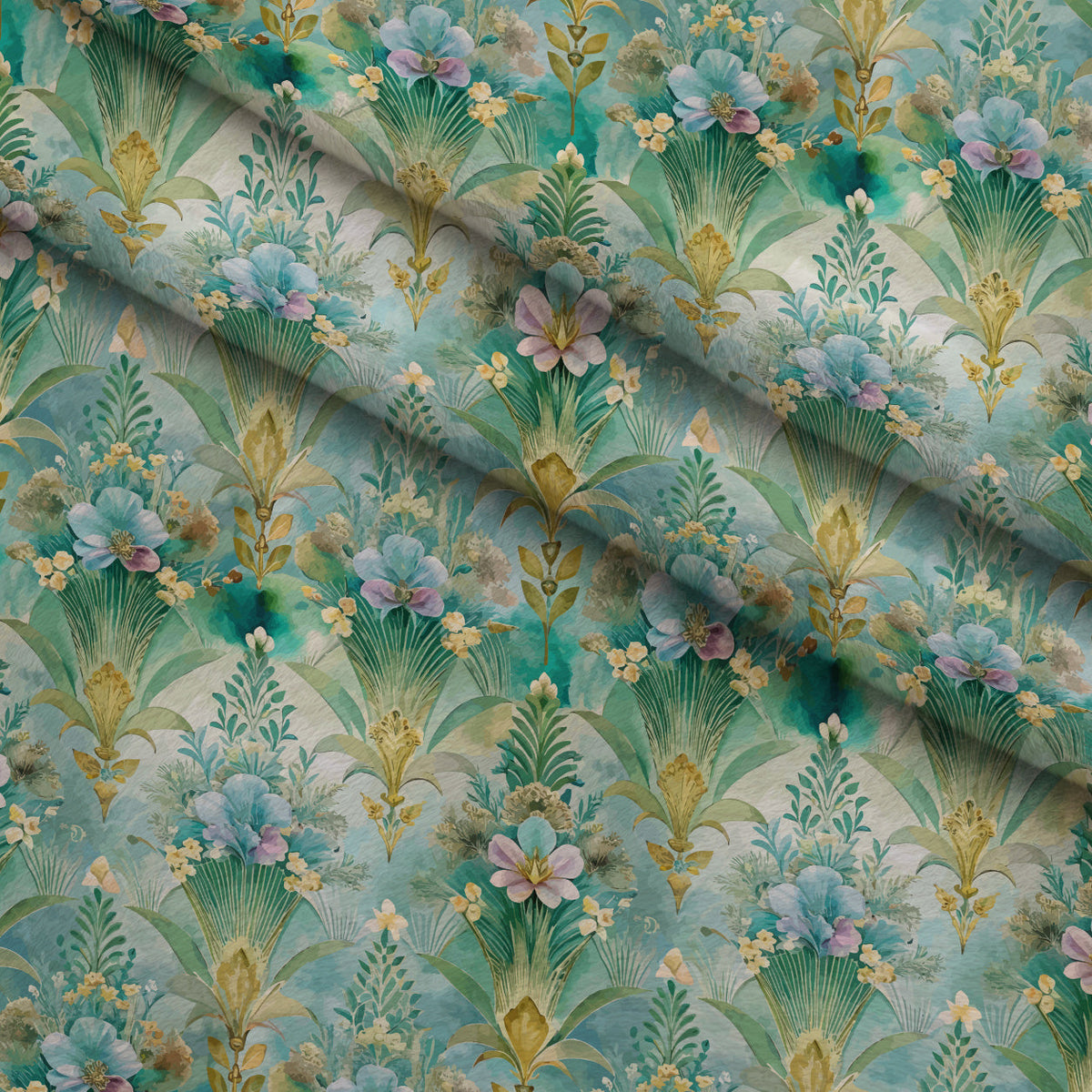 Gilded Jade Blooms Pattern 86 Minky Fabric