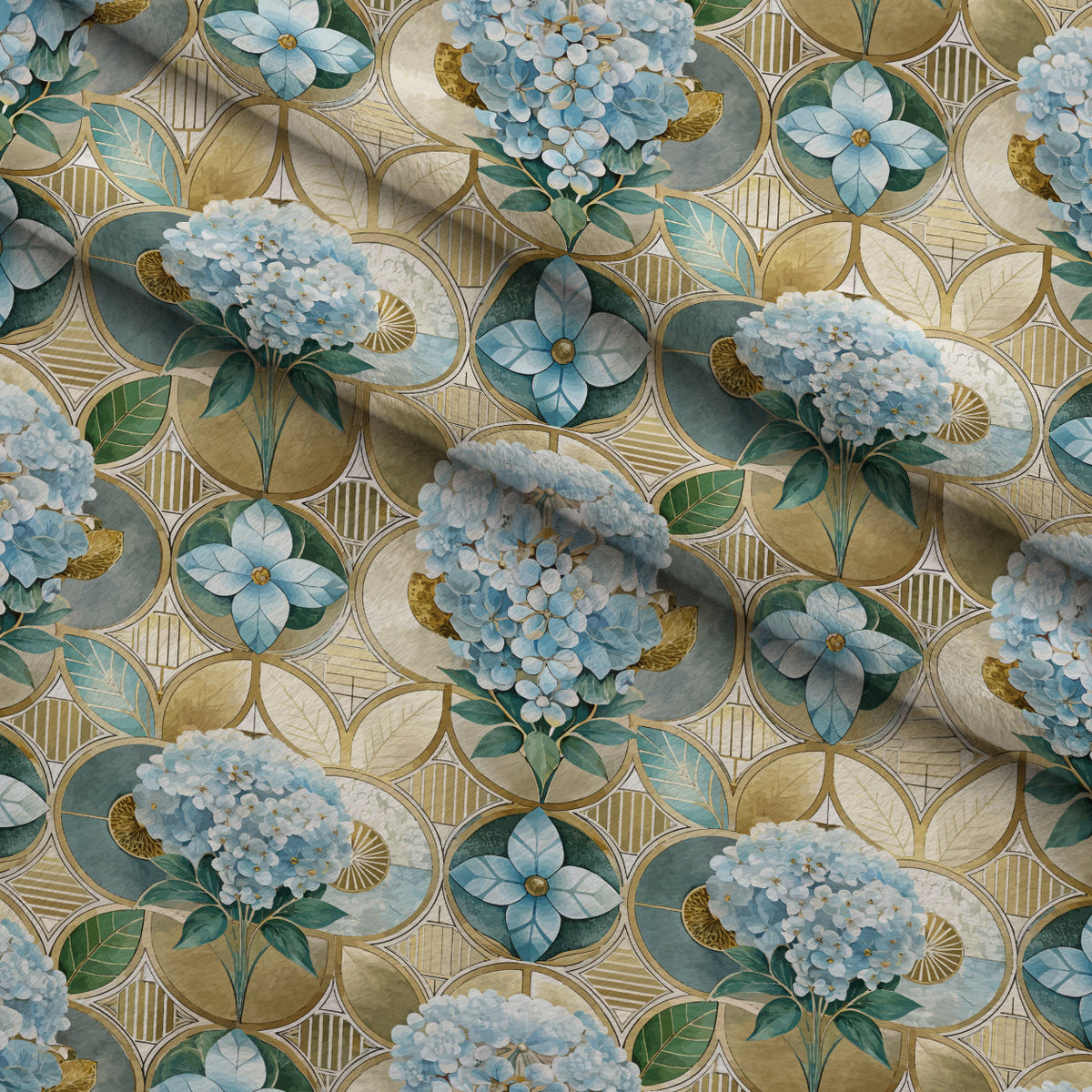 Gilded Jade Blooms Pattern 87 Minky Fabric