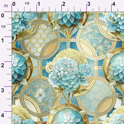 Gilded Jade Blooms Pattern 88 Minky Fabric