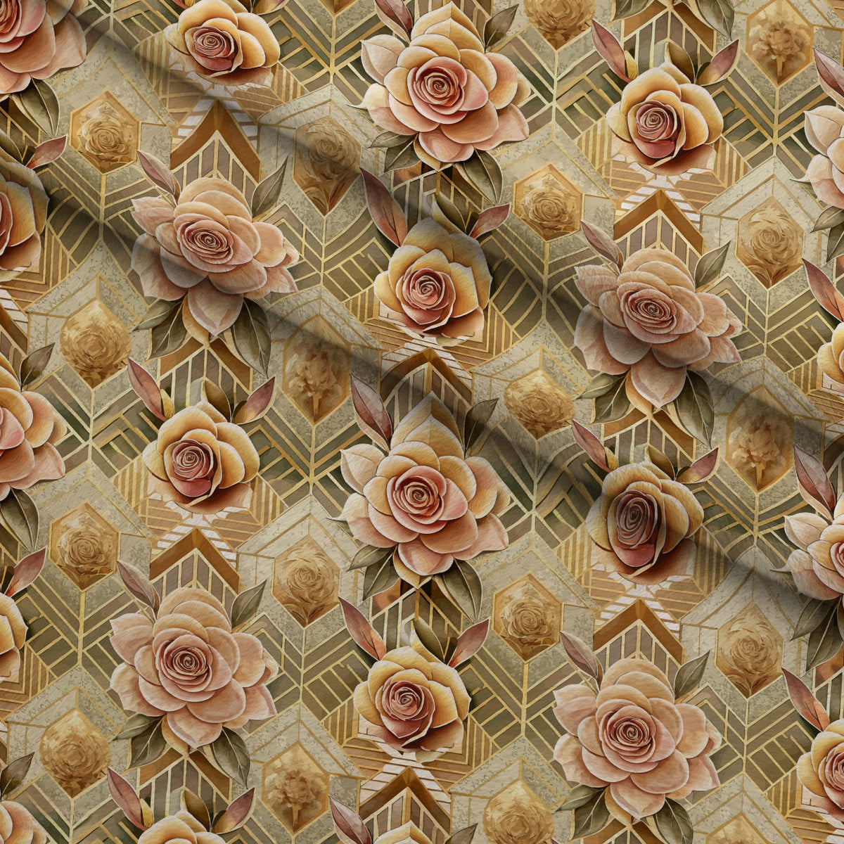 Gilded Jade Blooms Pattern 93 Minky Fabric
