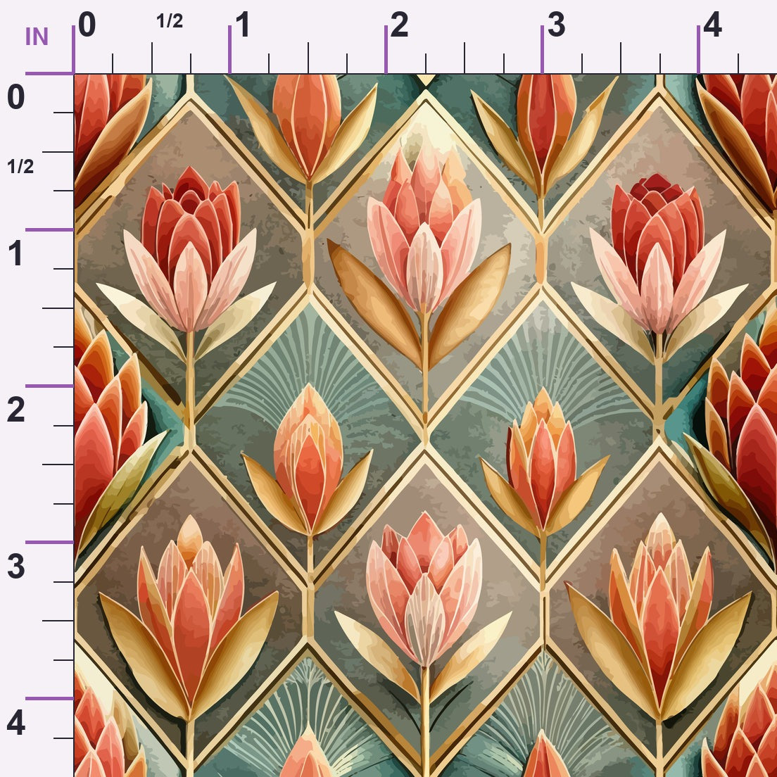 Gilded Jade Blooms Pattern 95 Minky Fabric