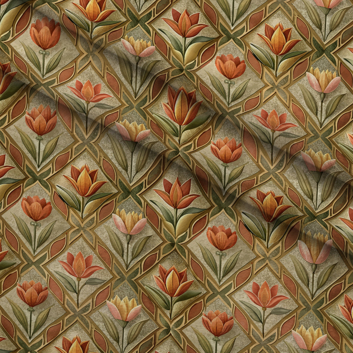 Gilded Jade Blooms Pattern 96 Minky Fabric