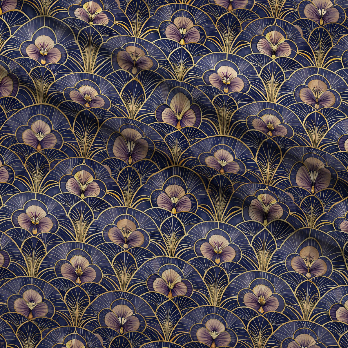 Gilded Jade Blooms Pattern 98 Minky Fabric