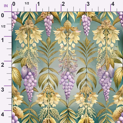 Gilded Jade Blooms Pattern 99 Minky Fabric