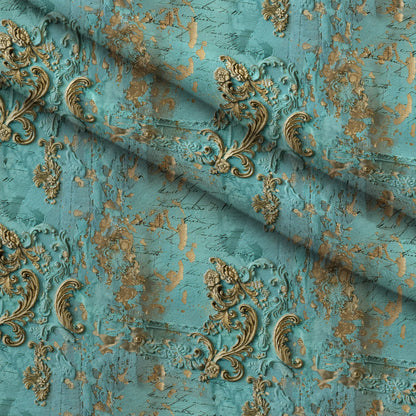 Gilded Lace Script Pattern 10 Minky Fabric