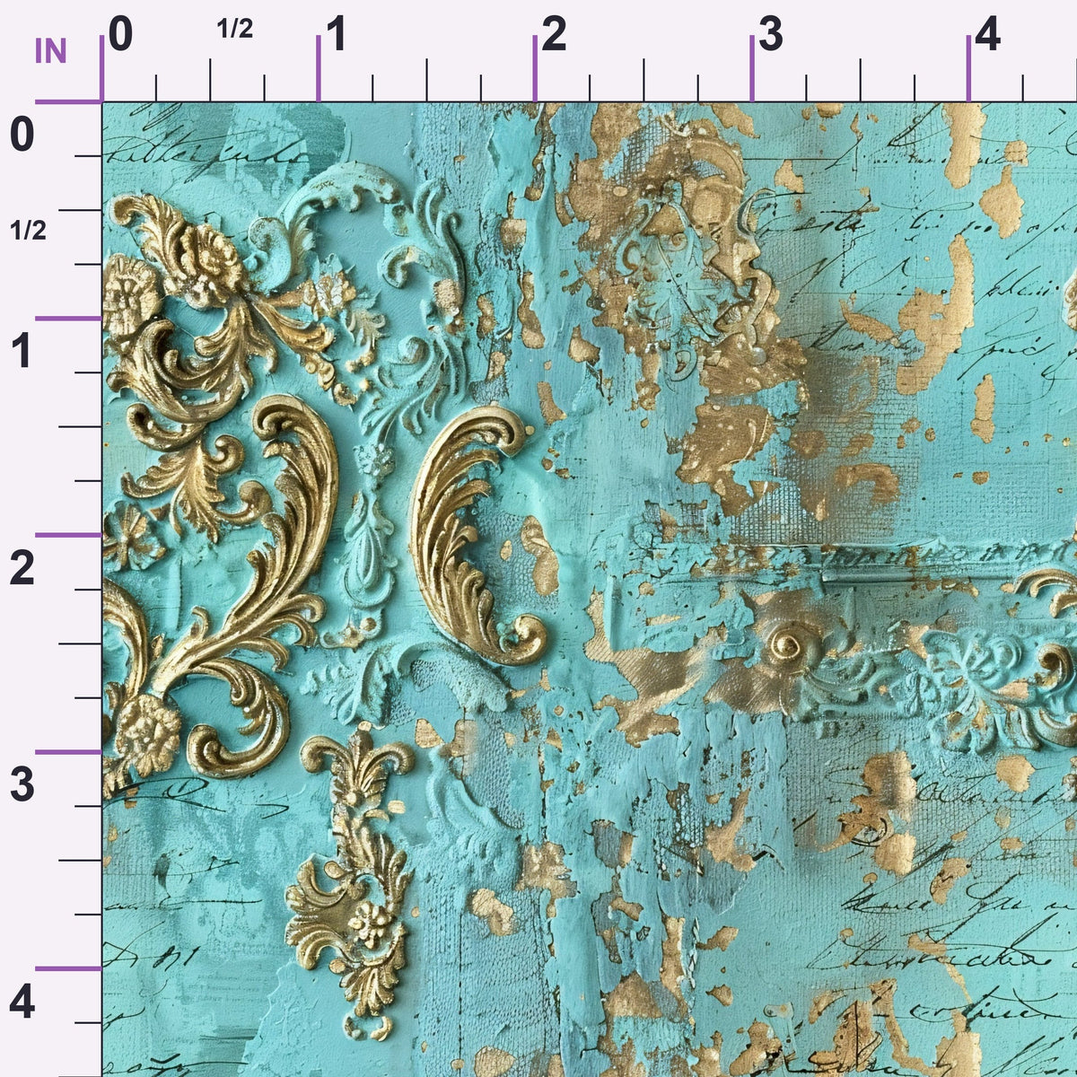 Gilded Lace Script Pattern 10 Minky Fabric
